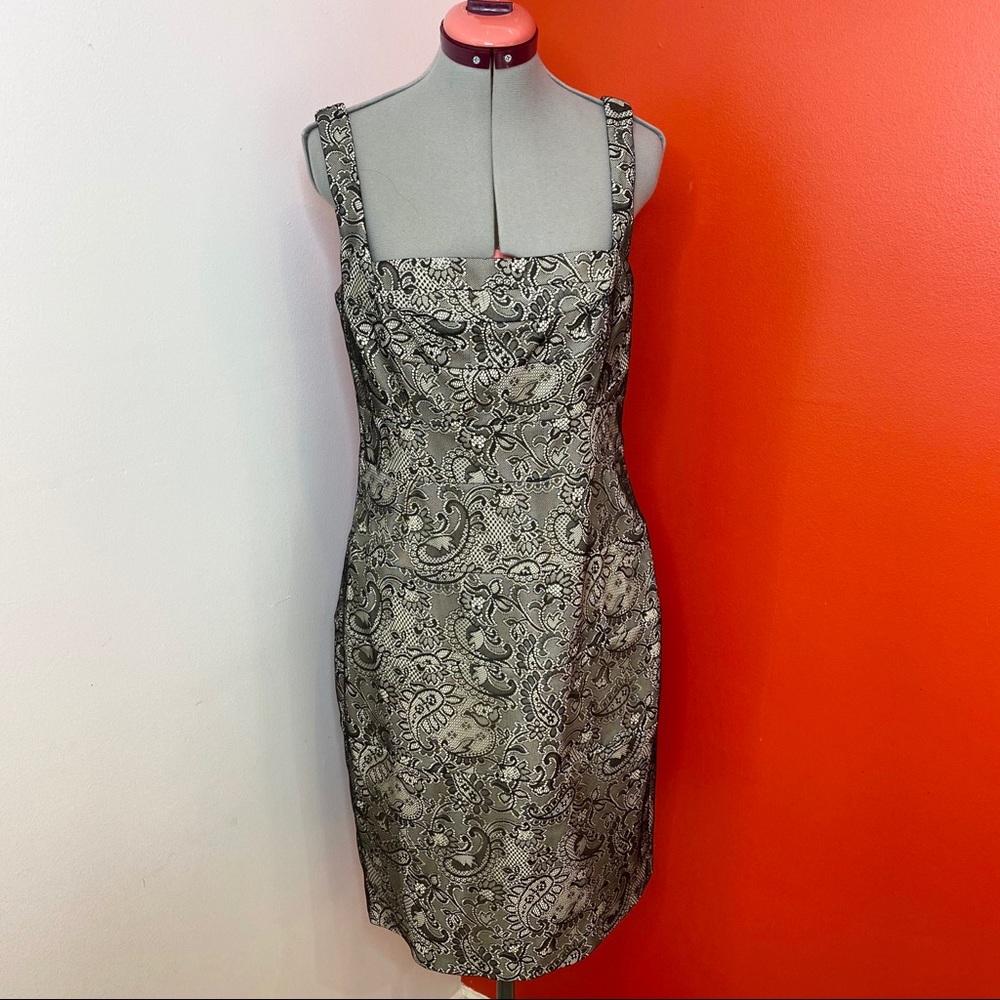 JAX Elegant Evening Paisley Lace Fitted Dress